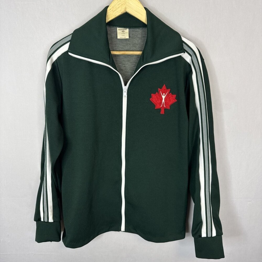 Vintage 80s Monsports Canada Track Jacket PTI Canadian Forces Men L PERI